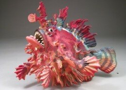 Alan and Rosemary Bennett create amazing stoneware clay or porcelain fish sculptures inspired by childhood experiences in and around water.