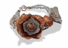 Nancy Raasch, Jeweler based in NC - designs bracelets, earrings and necklaces using a variety of papers and media that result in unexpected creative wear.