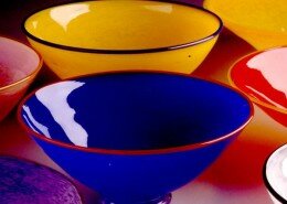 Lisa Aronzon, Glass Artist in Broadway, Virginia creates hand blown glass vessels.