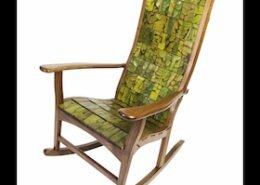 Alan Daigre, woodworker in Readyville, TN, creates rocking chairs, dining chairs, bar stools, desk chairs, and a chaise from his own unique woven design.