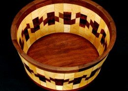 Allen Davis, Woodworker in Waynesville, NC creates food safe bowls, trays, cutting boards and bottle stoppers using a variety of wood species in the design.