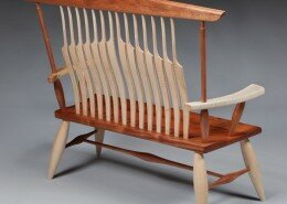 David Scott Woodworker in the NC mountains, builds coffee tables, dining tables, three legged stools, rocking chairs, desks and other commission pieces.
