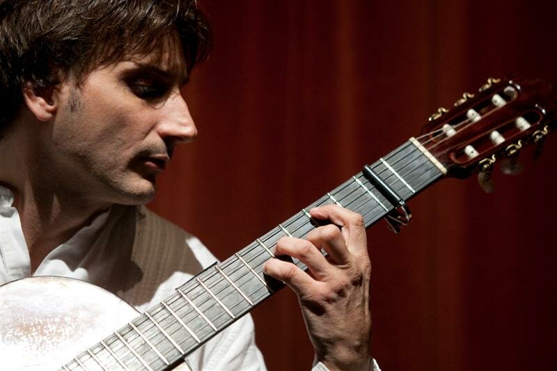 Ed Stephenson brings the Spanish guitar in his live performance at the Annual Fine Crafts Show in Raleigh, North Carolina.