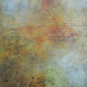 Victoria Primicias, mixed media artist in Wake Forest, NC, creates encaustic paintings using a mixture of beeswax, damar tree resin and colored pigment.
